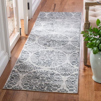 Martha Stewart x SAFAVIEH Area Rug Collection - 2'2" x 7' Runner, Charcoal & Ivory, Non-Shedding & Easy Cleaning, Ideal for Living Room, Bedroom, Office, Hallway (MSR0958H)