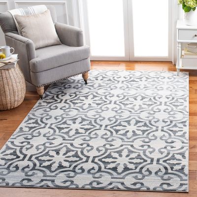 Martha Stewart x SAFAVIEH Area Rug Collection - 3' x 5', Grey & Ivory, Non-Shedding & Easy Cleaning, Ideal for Living Room, Bedroom, Foyer, Accent Space (MSR0956F)