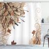 Ambesonne Nature Shower Curtain, Autumn Maple Leaves Branches in Fall Earthen Tones Faded Woodland Art Print, Cloth Fabric Bathroom Decor Set with Hooks, 69" W x 84" L, Pale Brown view 1