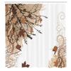 Ambesonne Nature Shower Curtain, Autumn Maple Leaves Branches in Fall Earthen Tones Faded Woodland Art Print, Cloth Fabric Bathroom Decor Set with Hooks, 69" W x 84" L, Pale Brown view 2