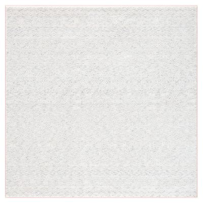Martha Stewart x SAFAVIEH Area Rug Collection - 6'7" Square, Ivory & Light Grey, Non-Shedding & Easy Cleaning, Ideal for Living Room, Bedroom, Office, Dining Space (MSR8933A)
