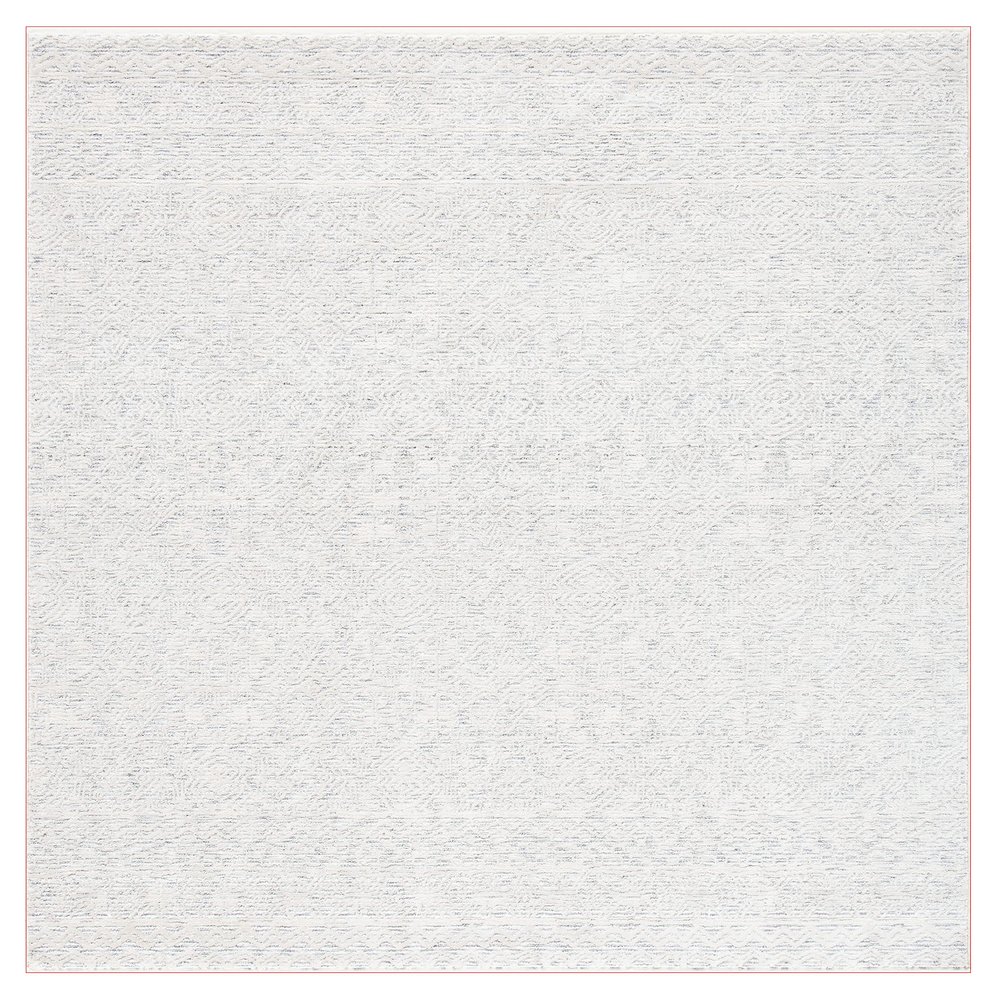 Martha Stewart x SAFAVIEH Area Rug Collection - 6'7" Square, Ivory & Light Grey, Non-Shedding & Easy Cleaning, Ideal for Living Room, Bedroom, Office, Dining Space (MSR8933A)