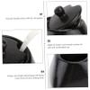 DOITOOL Ceramic Sugar Bowl with Lid and Spoon Set, Spice Storage Jar Salt Pot Condiment Jars, Ceramic Seasoning Container for Home and Kitchen (Black) view 3
