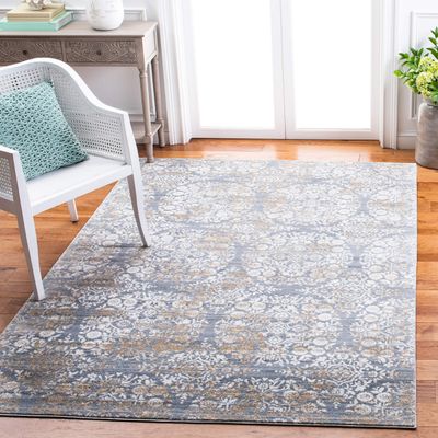Martha Stewart x SAFAVIEH Area Rug Collection - 9' x 12', Silver & Ivory, Non-Shedding & Easy Cleaning, Ideal for Living Room, Bedroom, Office, Dining Space (MSR0958G)