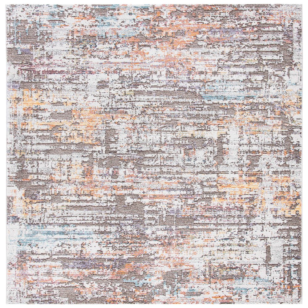SAFAVIEH Area Rug 8x10 - Crystal Collection - Large - Beige & Orange, Modern Abstract Design, Non-Shedding & Easy Cleaning, Ideal for Living Room, Bedroom, Office, Dining Space (CRS738B)