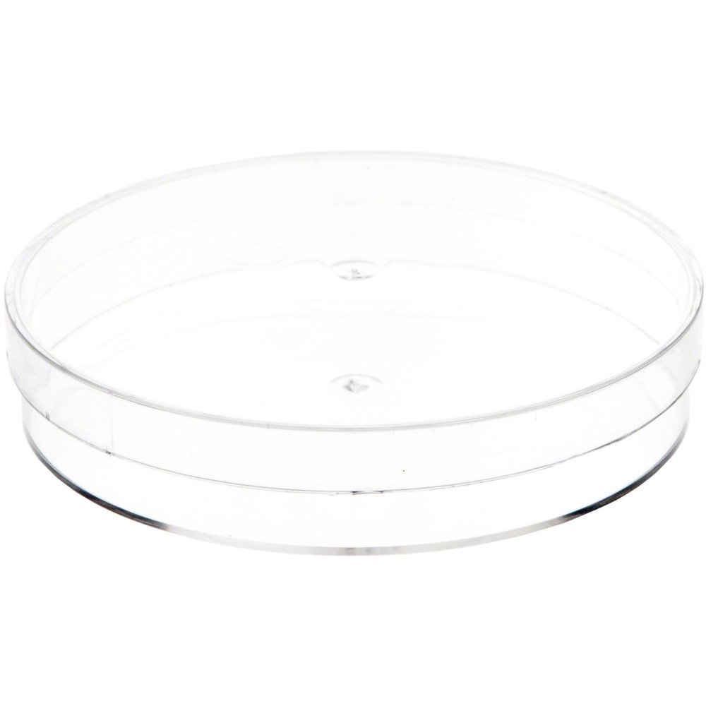 Pioneer Plastics 055C Clear Round Petri Dish Plastic Container, 5.5625" W x 1" H, Pack of 12