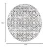 Martha Stewart x SAFAVIEH Area Rug Collection - 6'7" Round, Grey & Ivory, Non-Shedding & Easy Cleaning, Ideal for Living Room, Bedroom, Office, Dining Space (MSR0956F) view 2