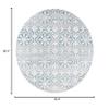 Martha Stewart x SAFAVIEH Area Rug Collection - 6'7" Round, Turquoise Blue & Ivory, Non-Shedding & Easy Cleaning, Ideal for Living Room, Bedroom, Office, Dining Space (MSR0956K) view 2