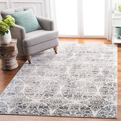 Martha Stewart x SAFAVIEH Area Rug Collection - 9' x 12', Charcoal & Ivory, Non-Shedding & Easy Cleaning, Ideal for Living Room, Bedroom, Office, Dining Space (MSR0958H)