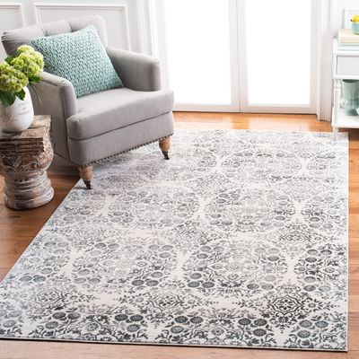Martha Stewart x SAFAVIEH Area Rug Collection - 3' x 5', Charcoal & Ivory, Non-Shedding & Easy Cleaning, Ideal for Living Room, Bedroom, Foyer, Accent Space (MSR0958H)