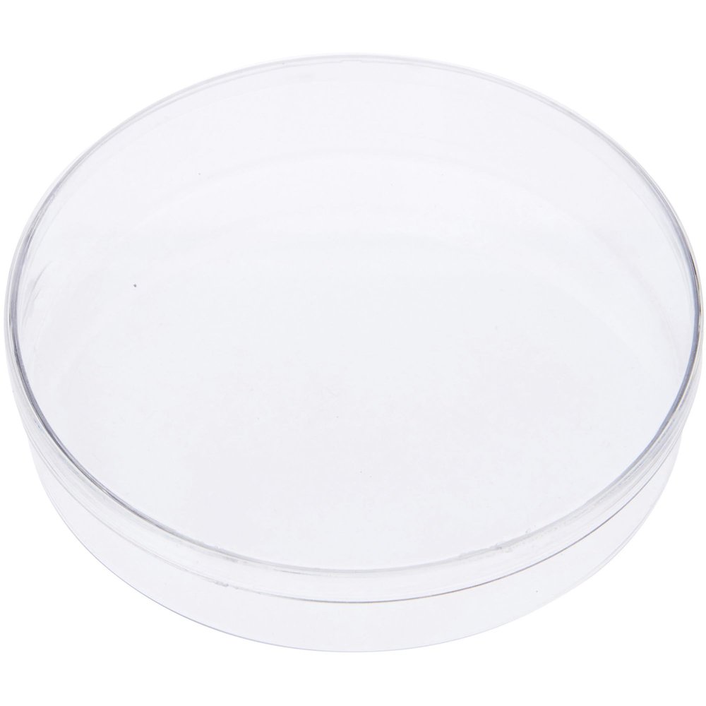 Pioneer Plastics 056C Clear Round Petri Dish Plastic Container, 4.3125" W x 0.875" H, Pack of 12