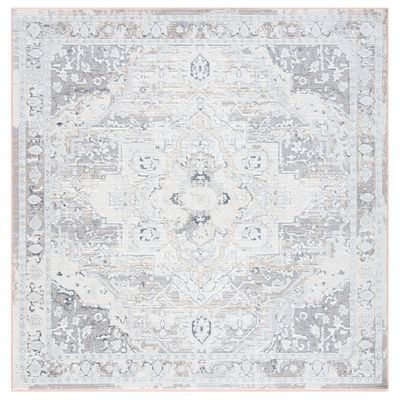 Martha Stewart x SAFAVIEH Area Rug Collection - 6'7" Square, Grey & Beige, Non-Shedding & Easy Cleaning, Ideal for Living Room, Bedroom, Office, Dining Space (MSR8936B)