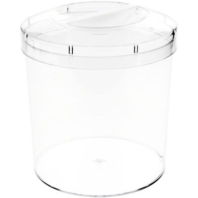 Pioneer Plastics 269C Clear Round Plastic Container with Pinch Style Lid, 5.125" W x 5.125" H, Pack of 12