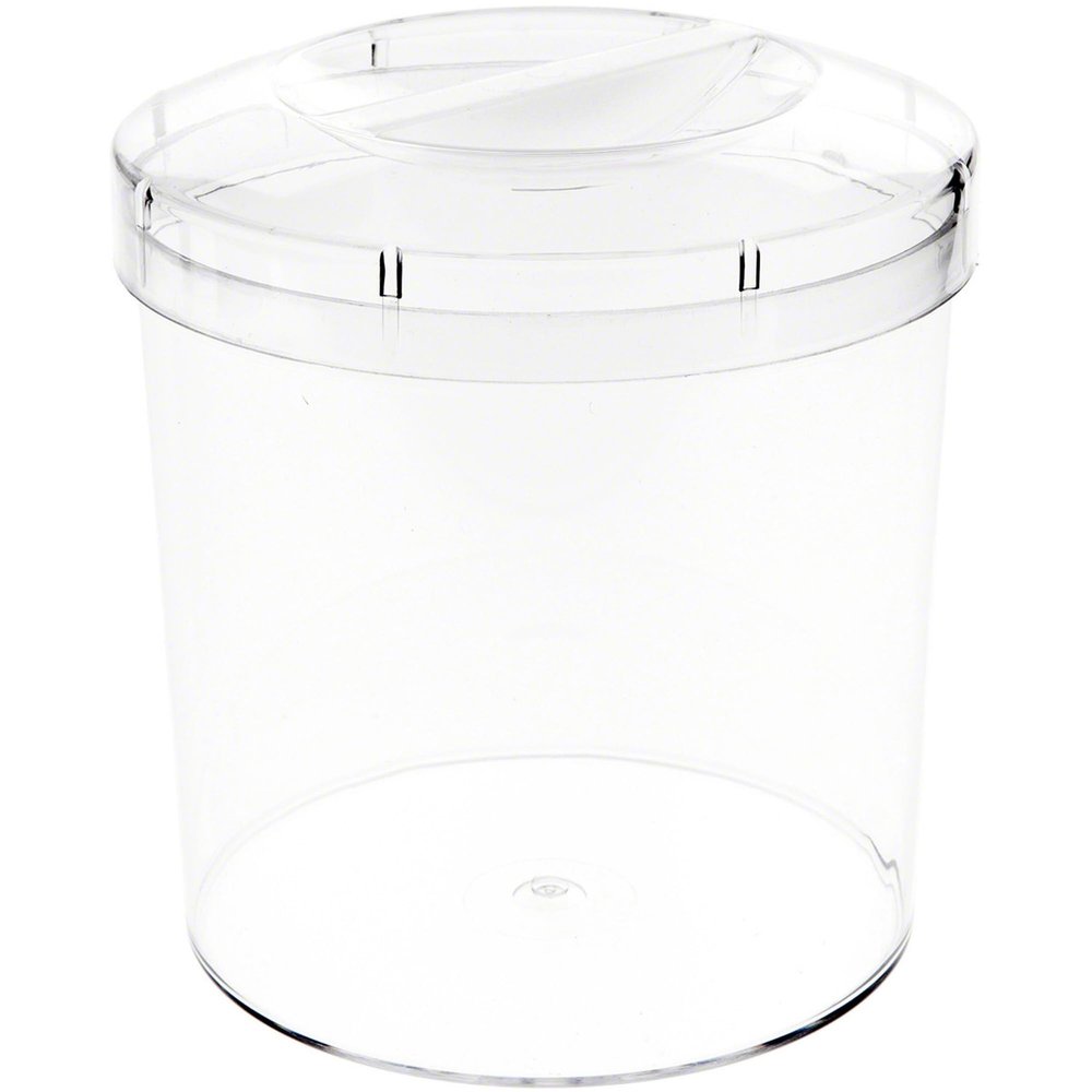 Pioneer Plastics 269C Clear Round Plastic Container with Pinch Style Lid, 5.125" W x 5.125" H, Pack of 12