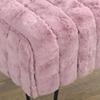 Premium Cabin Lodge Mink Faux Fur Ottoman Bench - 19" X 13" X 17" - Polignac Blush Pink Solid Color Metal Hairpin Legs Stripe Pattern Durable Textural Appeal Comfy Soft Standard Ottoman - Living Room view 2