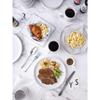 16pc Round Unique Lipped Edge Off white Stoneware Dinnerware Sets - Premium Heavier Material 100% Dishwasher & Microwave Safe, Dual Solid Color Artfully Design Durable Round Plates, Bowls and Cups Set view 1