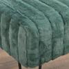 Premium Cabin Lodge Mink Faux Fur Ottoman Bench - 19" X 13" X 17" - Eden Green Solid Color Metal Hairpin Legs Stripe Pattern Durable Textural Appeal Comfy Soft Footrest Standard Ottoman - Living Room view 3