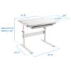 Mount-It! Kids Adjustable Desk with Tilting Desktop, Height Adjustable Study Table with Storage Drawer, Ergonomic Desk for Writing, Drawing & Homework, 31.5" x 26" Desktop Size (Gray) view 3