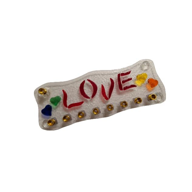Burning love LGBTQ glass menorah by YafitGlass