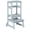 SDADI Kitchen Step Stool for Toddlers and Kids Ages 18 Months to 3 Years Old with Adjustable Height and Solid Wood Railings, Gray view 1