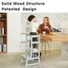 SDADI Kitchen Step Stool for Toddlers and Kids Ages 18 Months to 3 Years Old with Adjustable Height and Solid Wood Railings, Gray view 3