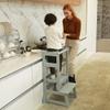 SDADI Kitchen Step Stool for Toddlers and Kids Ages 18 Months to 3 Years Old with Adjustable Height and Solid Wood Railings, Gray view 4