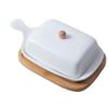 DOITOOL 1pc Butter Plate with Lid Butter Plate for Hotel Ceramics Dish Household Tableware Flatware view 1