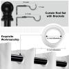 1 Inch Black Curtain Rods for windows, Heavy Duty Adjustable Splicing Single Curtain Rod with Brackets (30-90") view 2