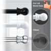 1 Inch Black Curtain Rods for windows, Heavy Duty Adjustable Splicing Single Curtain Rod with Brackets (30-90") view 3