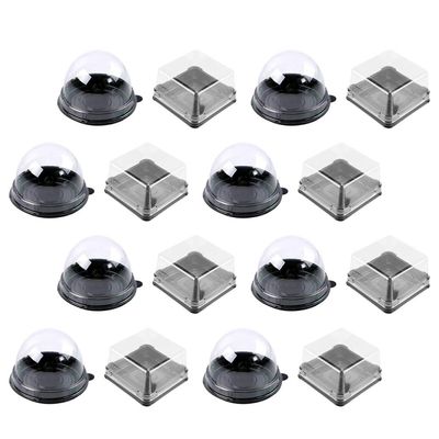 Cabilock 100pcs Moon Cake Boxes Convenient Round Bakery Packaging Black Storage Containers for -yolk Cookies Easy to Assemble Food Cover Transparent Design