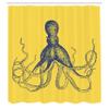 Ambesonne Octopus Shower Curtain, Monochrome Marine Animal Tentacles in Sketch Subaquatic Life Artwork, Cloth Fabric Bathroom Decor Set with Hooks, 69" W x 70" L, Dark Lavender view 2