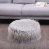 Anti-Skid Stool Cover Bean Bag Chair (No Filler) Multi-Funcation Bean Bag Cover for Adults and Kids in Living Room Bedroom,Gray view 3