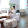 Anti-Skid Stool Cover Bean Bag Chair (No Filler) Multi-Funcation Bean Bag Cover for Adults and Kids in Living Room Bedroom,White view 4