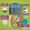 b.box Lunch Box for Big Eaters All Ages - 8.5 Cup Leak Proof Bento Box with 4 Compartments, School Lunch Container with Ice Pack, Dishwasher Safe, BPA-Free, PFAS-Free - Blue Slate view 3