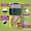 b.box Lunch Box for Big Eaters All Ages - 8.5 Cup Leak Proof Bento Box with 4 Compartments, School Lunch Container with Ice Pack, Dishwasher Safe, BPA-Free, PFAS-Free - Indigo Rose view 3