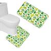 Amagical Floral Design Green Succulents and Cactuses Pattern 3 Piece Bathroom Mat Set Shower Curtain Set Bath Mat Contour Mat Shower Curtian 12 Hooks view 3