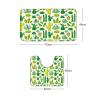 Amagical Floral Design Green Succulents and Cactuses Pattern 3 Piece Bathroom Mat Set Shower Curtain Set Bath Mat Contour Mat Shower Curtian 12 Hooks view 4