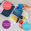 b.box Lunch Box for Big Eaters All Ages - 8.5 Cup Leak Proof Bento Box with 4 Compartments, School Lunch Container with Ice Pack, Dishwasher Safe, BPA-Free, PFAS-Free - Lemon Sherbet view 4