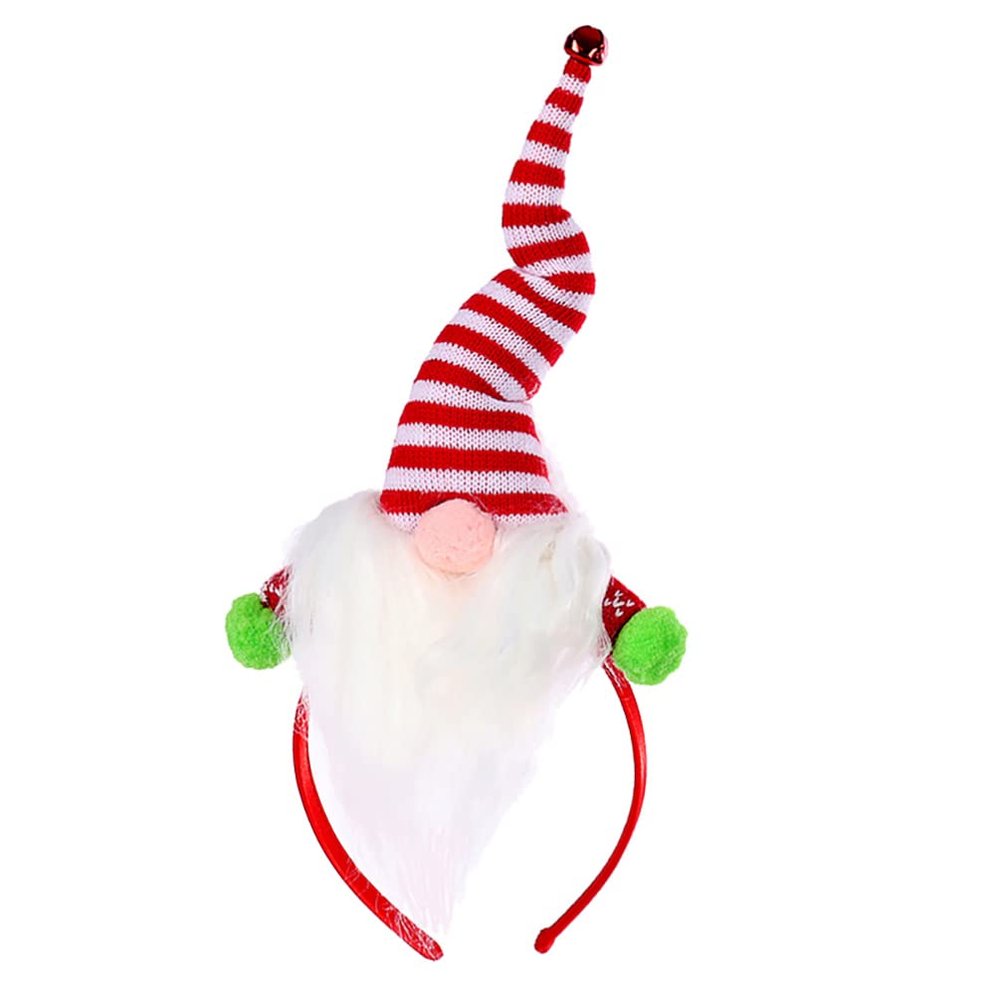KESYOO Christmas Headband with 3D Santa Gnome Beard, Lightweight 1.76oz & 11.86.31.2 Inch Festive Hair Accessory for Holiday Parties Family Gatherings Kids Christmas Dress-Up