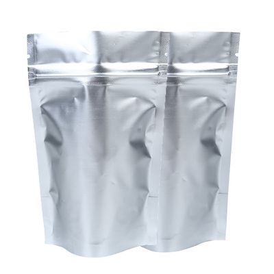 QQ Studio Pack of 100 Matte/Glossy Color Stand-Up Mylar Foil Resealable Zipper Pouches (3.9" x 5.9", Matte Silver)