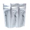 QQ Studio Pack of 100 Matte/Glossy Color Stand-Up Mylar Foil Resealable Zipper Pouches (3.9" x 5.9", Matte Silver) view 1