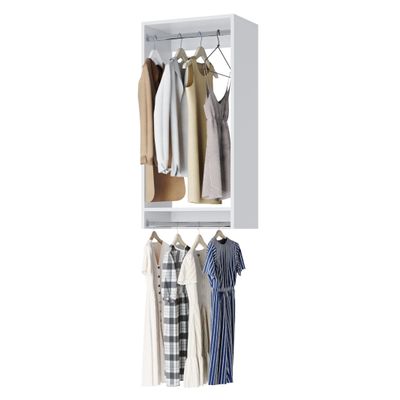 Double Hanging Closet Organizer - Modular System For Corner Closets - White, 36 Inch Wide