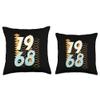1968 Birthday Gift, 60s 1960s Sixties Hippy Retro Style Fun Throw Pillow view 3