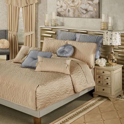 Touch of Class Oxford Classics Quilted Bedding and Accessories Available in 5 Colors to Mix and Match Wheat Mini Coverlet Set Cal King