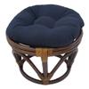 18 Inch Dark Navy Round Footstool Papasan Chair Cushion - Indoor Durable Traditional Style Microsuede Bohemian Frame with Padded Cushion Soft Tufted Thick Pad Blazing Needles Rattan Standard Ottoman view 1
