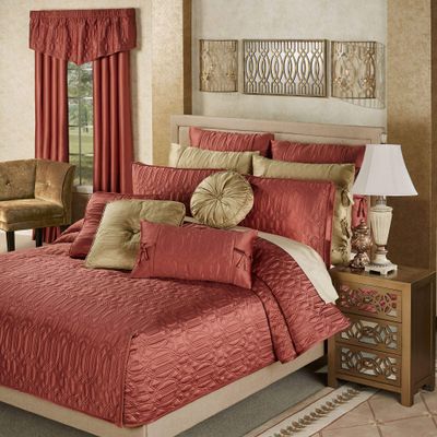 Touch of Class Oxford Classics Quilted Bedding and Accessories Available in 5 Colors to Mix and Match Cinnabar Mini Coverlet Set Cal King