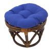 18 Inch Royal Blue Round Footstool Papasan Chair Cushion - Indoor Durable Traditional Style Microsuede Bohemian Frame with Padded Cushion Soft Tufted Thick Pad Blazing Needles Rattan Standard Ottoman view 1