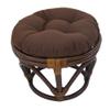 18 Inch Chocolate Brown Round Footstool Papasan Chair Cushion - Indoor Durable Traditional Style Microsuede Bohemian Frame with Padded Cushion Tufted Thick Pad Blazing Needles Rattan Standard Ottoman view 1