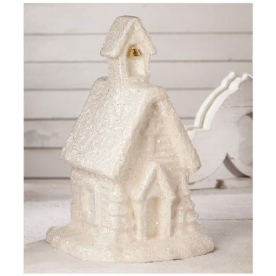 Bethany Lowe 19" Snowy Church Steeple White Christmas Village Retro Vintage Style Decor