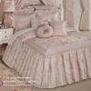 Touch of Class Romantic Princess Blush Oversized Jacquard Woven Scrollwork Bedspread Grande Cal King - Embroidered Luxury Regal Bedding - 24 Inch Drop - Polyester Satin view 2